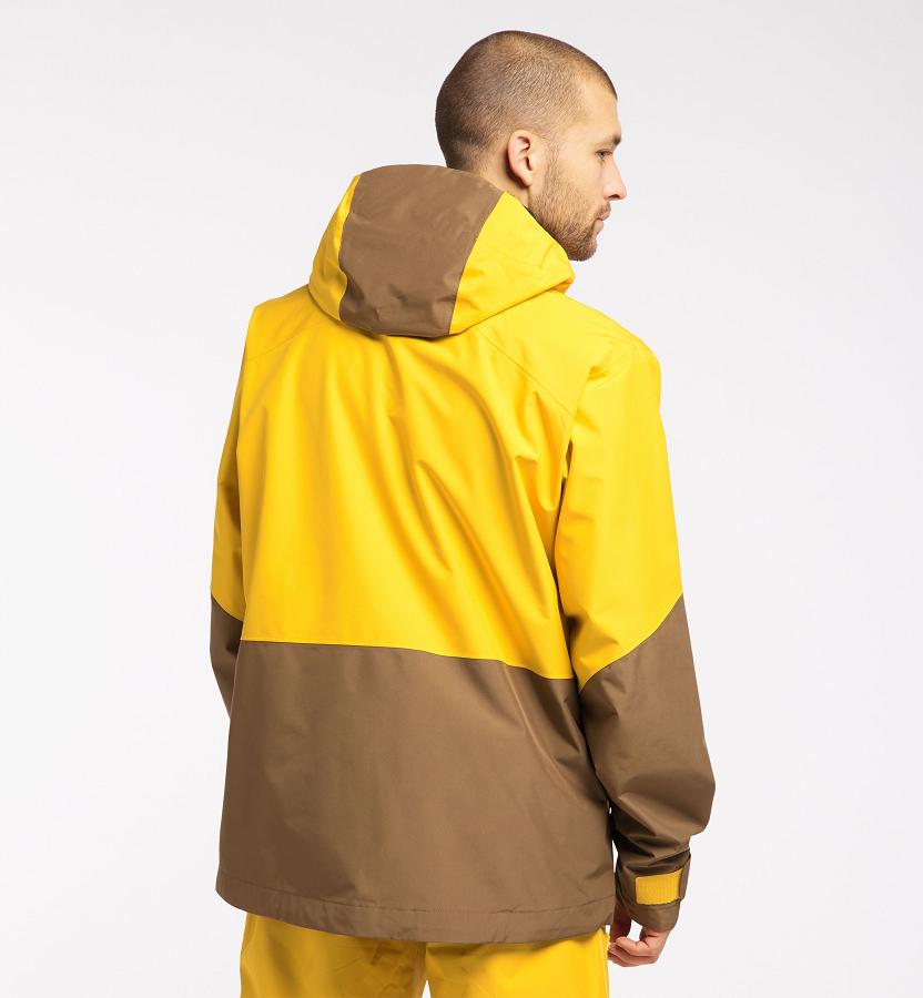 Haglöfs Mens Lumi Hiking Jacket Yellow Brown New Zealand 34907JXRC